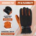 HLDD HANDLANDY Leather Work Gloves for Men & Women, Adjustable Wrist Cowhide Gardening Glove with Reinforced Palm for Driver (Medium, Black-coffee)