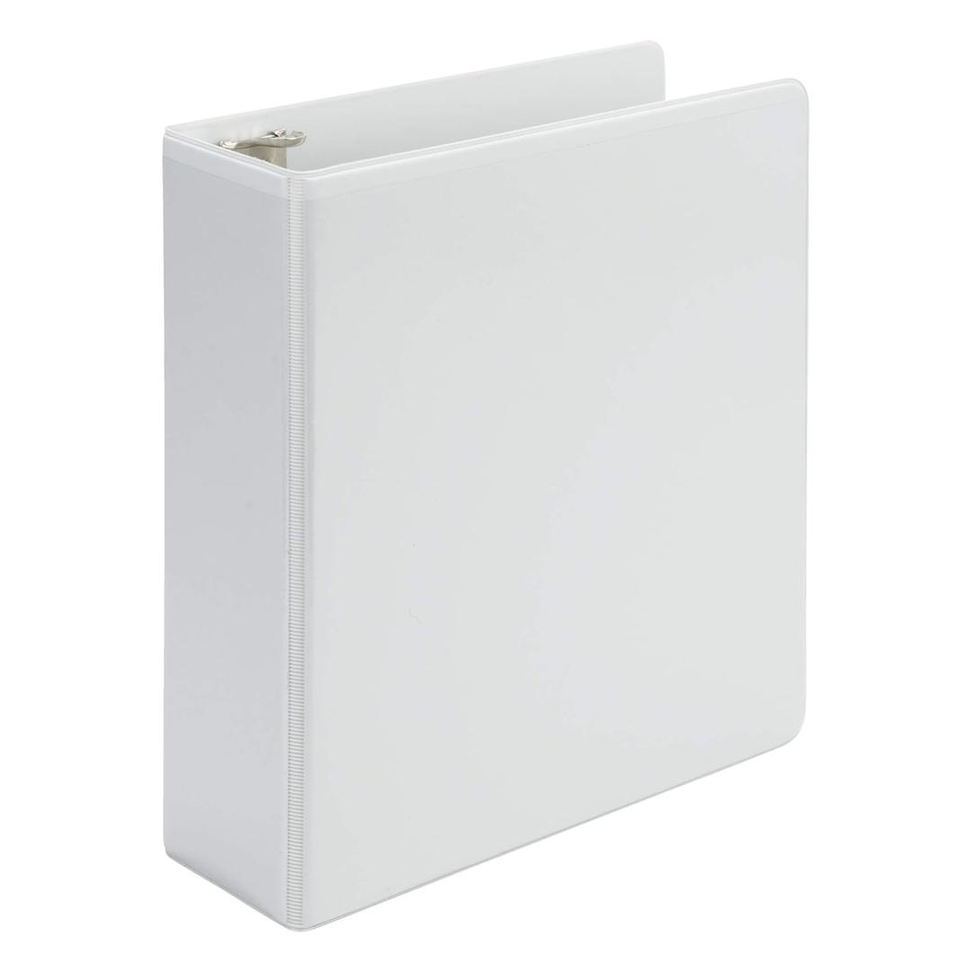 Samsill Economy 2 Inch Mini 3 Ring Binder 5.5 x 8.5 Round Ring Binder, Non-Stick Customizable Cover, 2" View, Single, White