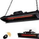 Star Patio Electric Patio Heater with Remote, Outdoor Wall Mounted & Ceiling Patio Heater, Outdoor Heaters, Hanging Patio Heater, Industrial Black, STP2020-A-RM NEW2