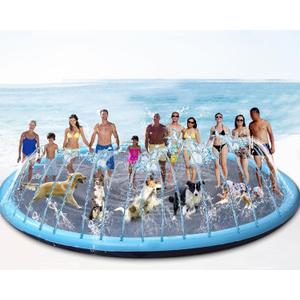 21 ft Giant Inflatable Splash Pad Extra Large 252" 2025 Update Non Slip Pad for Adults Large Dogs Pets Giant Thicken Sprinkler Pool Summer Outdoor Fun Backyard Fountain Play Mat (Classic Style)