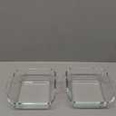 Small Casserole Dishes 2 Pack, 5 Inch Glass Square Baking Dish Individual Portion Baking Pan for Oven Microwave Air Fryer Square Egg, Clear Prep Bowls with Handle