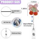 2 x Cherry Stethoscope Bow Badge Reel Retractable for Nurse Nursing RN CNA ER LPN & Medical Worker, Cute Nurse Week Gifts, Pink Bow Cherry Badge Holder with Alligator Clip, Bow & Stethoscope Badge Clip