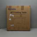 Folding Table 4 Foot Portable Heavy Duty Plastic Fold-in-Half Utility Table Small Indoor Outdoor Adjustable Height Folding with Carrying Handle, Camping and Party,White | Portable, Heavy Duty, Fold-in-Half, Indoor Outdoor, Adjustable Height, Folding