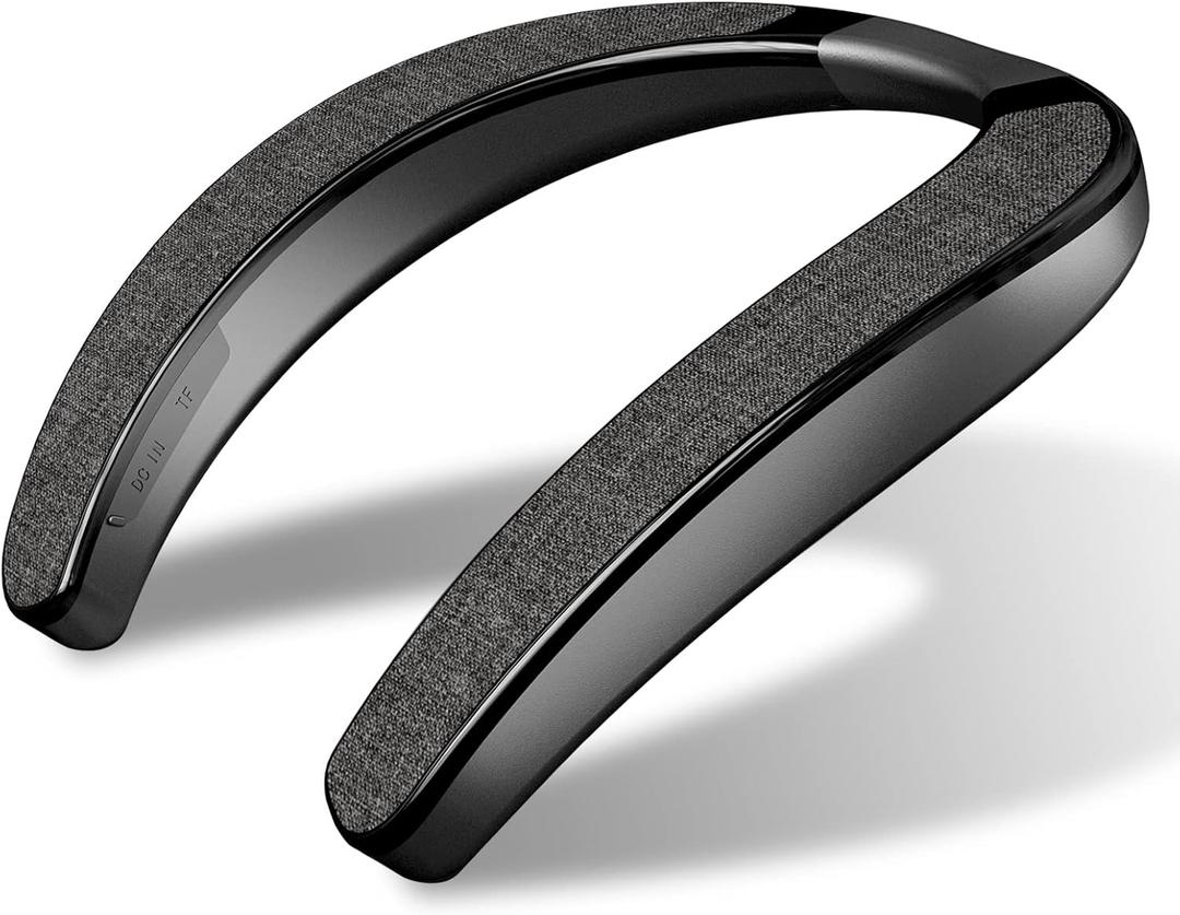 Bluetooth Speaker, Portable Wireless Neckband Home TV Speakers, Theater Stereo Surround Sound with Microphone, Wireless Loudspeaker for Outdoor Sports with Receiver