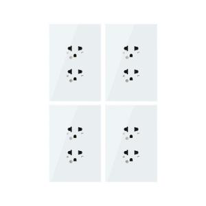 LIVOLO Tamper Resistant Outlet, Duplex Electrical Receptacle with Tempered Glass Panel, White Standard Wall Plate, Decorative Wall Outlet for Home Office Hotel, 3.46x5.12 inch (4, White)