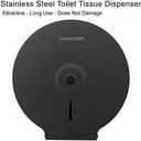 Commercial Jumbo Toilet Paper Dispenser, Wall Mount Stainless Steel 9 Inch Roll Toilet Paper Holder Bath Tissue Dispenser with Lock Key (Black)