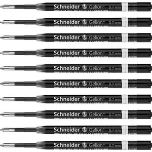 Schneider Gelion+ Gel Ink Cartridges, 0.7 mm, ISO Format G2, Black Ink, Box of 10 Refills (103901)