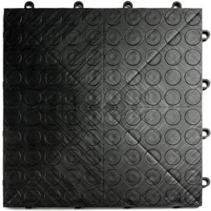 Big Floors GarageDeck Coin Pattern, Durable Copolymer Interlocking Modular Non-Slip Garage Flooring Tile (Black, 48 Pack of 12 x 12" Tiles)