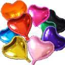 20 Assorted Color Heart Shaped Balloons 18 Inches 10 Kinds of Rainbow Party Foil Balloons, Foil Balloons for Party Decoration, Birthday Party Supplies or Wedding Ceremony (Mixed-no Pumb)
