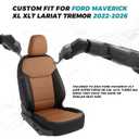 for Ford Maverick 2Pcs Front Seat Covers XL XLT Lariat Lobo Tremor 2022 2023 2024 2025 2026, Custom Fit Waterproof Ultra Luxury Car Seat Covers for Cars Cushion Protector, Black-Brown