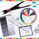 Dianelhall 10" Proportional Divider Color Wheel for Artists Viewfinder Gray Scale Value Finder Artist Value Locator Pocket Drawing Supplies Drafting Tools Kit