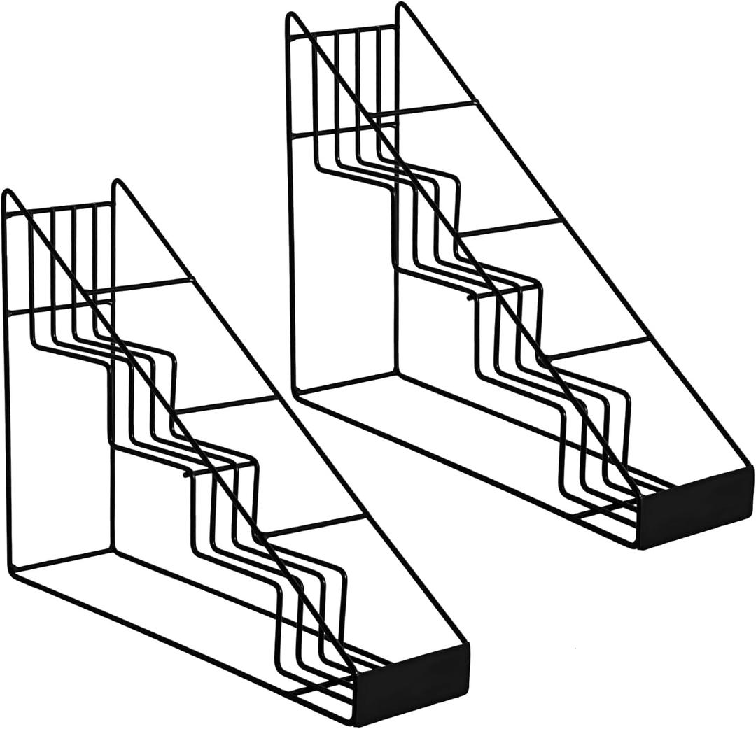 mustry Coffee Syrup Rack for Coffee Bar Accessories, Coffee Syrup Holder Fits with Torani and Monin Syrup, Coffee Bar Organizer Holds 4 Bottles, 2 Pack