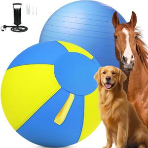 25 Inch Large Herding Ball for Dogs with Heavy Duty 1000D Oxford Cover - Anti-Burst Interactive Toy with Handles for Large Breeds, GSD, Rottweiler, Fast Inflating Large Dog Ball for Herding & Agility
