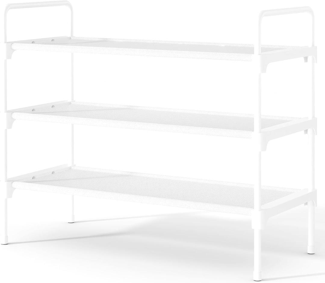 Kitsure Shoe Rack for Closet, Sturdy and Long-Lasting Shoe Shelf, Shoe Rack for Entryway, Personalized DIY Shoe Organizer, Shoe Rack Organizer for Space-Saving, 27.6" x 11.8" x 22.6", White (27.6" Wide - 3 Tier)