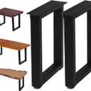NXN-HOME 22'' Tall Square Metal Table Legs for Furniture, Bench Legs, Coffee Table Legs, Set of 2 Mid Century Home DIY Projects Black Furniture Legs(22H x 13.7W)