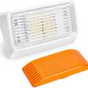 Kohree 320Lumen LED RV Porch Light Exterior Utility Light 12v Lighting Fixture, Replacement Lighting for RVs, Trailers, Campers, 5th Wheels. White Base, Clear and Amber Lenses Included (1 Pack with Two Lens)