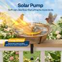 VIVOHOME Deck Mounted Bird Bath with Solar Fountain, Outdoor ABS Birdbath Bowl with Adjustable Metal Clamp, Solar Powered Pump for Railing, Fence, Balcony, 1.45 Gallons, Copper