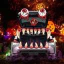 7 x ceiba tree Halloween Monster Face Trunk or Treat Car Decorations Kit for SUV Scary Creepy Decor Garage Door Outdoor Decor Stickers