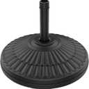 wikiwiki 80 Lbs Round Weighted Patio Umbrella Base, Free Standing Heavy Duty Base Water & Sand Filled Plastic Round Umbrella Base (Black)