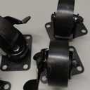 FactorDuty 4 All Black Metal Swivel Plate Caster Wheels w/Brake Lock Heavy Duty High-gauge Steel (3" Combo)