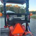 Tractor Basket, Heavy Duty Steel Tractor Tool Tray Compatible with Most Tractors and Zero Turn Mower ROPS Bars, 24" L x 9.8" W x 9.8" H, Black Powder Coating