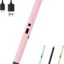 Candle Lighter, Flameless Windproof Electric Lighter with Safety Lock & LED Power Display, Arc Type C Rechargeable Lighters for Fireworks, BBQ, Camping, Gifts for Christmas, Thanksgiving, Halloween (Rose Gold)