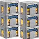 Paterr 6 Pack 40L Stackable Clothing Storage Bins Sturdy Folded Clothes Organizer Linen Collapsible Boxes for Closet, Bedroom with Zippers Clear Window Reinforced Handles Hold Shape Metal Frame Grey