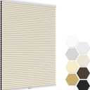 LazBlinds No Tools No Drill Cordless Cellular Shades, Light Filtering Honeycomb Shades Pleated Blinds for Window Size 20" W x 48" H, Brown