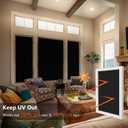 Kromapolis Blackout Window Privacy Film Total Light Blocking Room Darkening Window Covering, Removable Static Cling Frosted Glass Tint, Non-Adhesive, Black 23.6'' x 78.7'', 23.6In x 78.7In