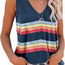 ETCYY Women's Sleeveless V Neck Tank Tops Summer Trendy 2025 Causal Cute Printed Loose Fit Workout Athletic Yoga Shirts (XX-Large, Color Blue)