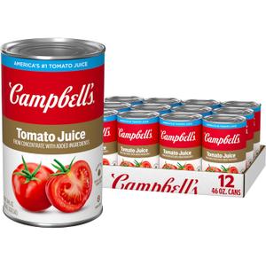 Campbell's 100% Tomato Juice, 46 fl oz Can (12 Pack). BB Date: Oct 28 2026