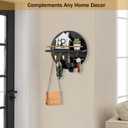dreampossible Key Holder for Wall Decorative with Shelf and Hooks, Mail Organizer Wall Mount with Sunglasses Holder, Circular Design Entryway Key Rack Hanger, Rustic Home Decor