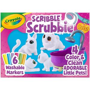 Crayola Scribble Scrubbies Tub Set (4 Pets), Washable Pet Care Toy, Coloring Animal Craft, Toys for Girls & Boys, Gifts for Kids, Ages 3+