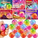 JOYIN Valentines Day Stress Balls with Cards, 24 Pcs Slow Rising Stress Relief Stretchy Fidget Toys Galaxy , Valentines Day Kids Gift Classroom Prize Goodie Bag Stuffers Party Favor