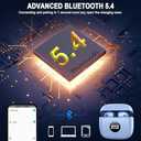Wireless Earbuds Bluetooth 5.4 , Ear Buds LED Power Display Headphones 6D Stereo, Bluetooth Earbuds in-Ear Noise Cancelling Mic, 40H Playback Mini Case IP7 Waterproof Sports Earphones for Android iOS (Mauve)