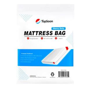 TopSoon Mattress Bag – Clear Plastic Mattress Disposal Bag – Moving & Storage Cover for Mattress or Box Spring – Heavy-Duty Mattress Moving Supplies (4mil, King/Queen 78" x 14" x 100")