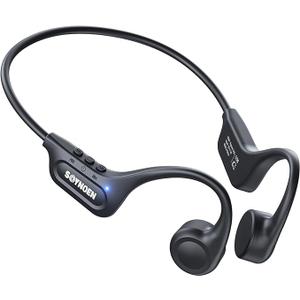 Soynoen Bone Conduction Headphones, Open Ear Headphones Bluetooth 5.4 with Mic, 8H Playtime,Bone Conduction Earbuds IP56 Waterproof for Cycling, Hiking,Workout