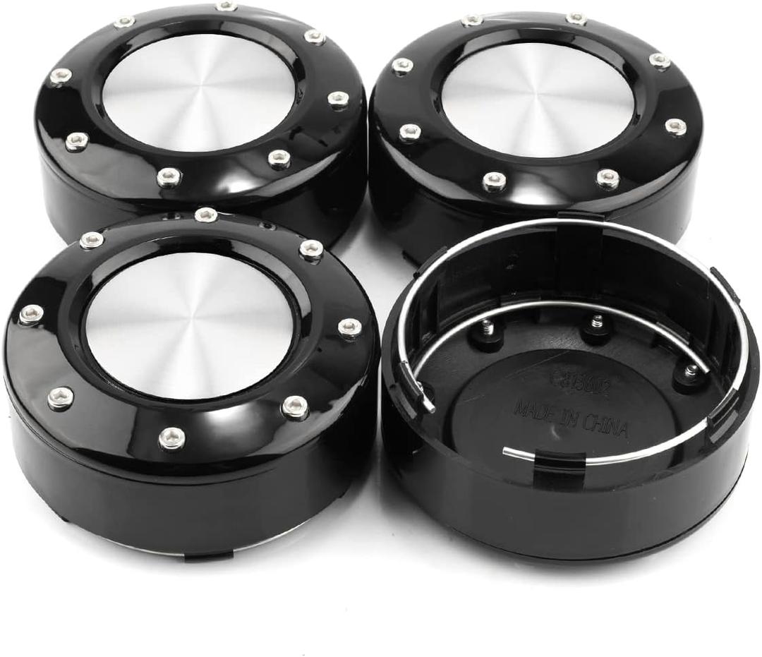 4pcs 4.02in Wheel Center Caps for Mayhem Wheel Center Hubcaps Silver Center Cover Replacement for Rim (Outer Diameter 4.02in/Clip Diameter 3.74in)