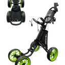 CaddyTek 4 Wheel Golf Push Cart - Caddycruiser One Version 8 1-Click Folding Trolley - Lightweight, Compact Pull Caddy Cart, Easy to Open
