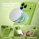 Magnetic for iPhone 17 Pro Max Case, Compatible with MagSafe, [Full Camera Protection][Screen Protector] Silicone Shockproof Protective Phone Case for iPhone 17 Pro Max, Fluorescent Green