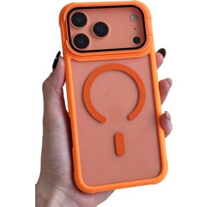Glass Lens Protection Stand Case for iPhone 11 Pro Max Max Plus Magnetic Shockproof Holder Cover(for iPhone 11 Pro Max/Orange)