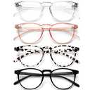 BOSSWIN Blue Light Blocking Glasses for Women/Men - 4-Pack Computer Reading/Gaming/TV/Phone Glasses, Anti-Glare