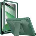 Soke Case for iPad 9th/8th/7th Generation 10.2 Inch (2021/2020/2019 Release), with Built-in Screen Protector and Kickstand, Rugged Full Body Protective Cover for Apple iPad 10.2 Inch - Midnight Green