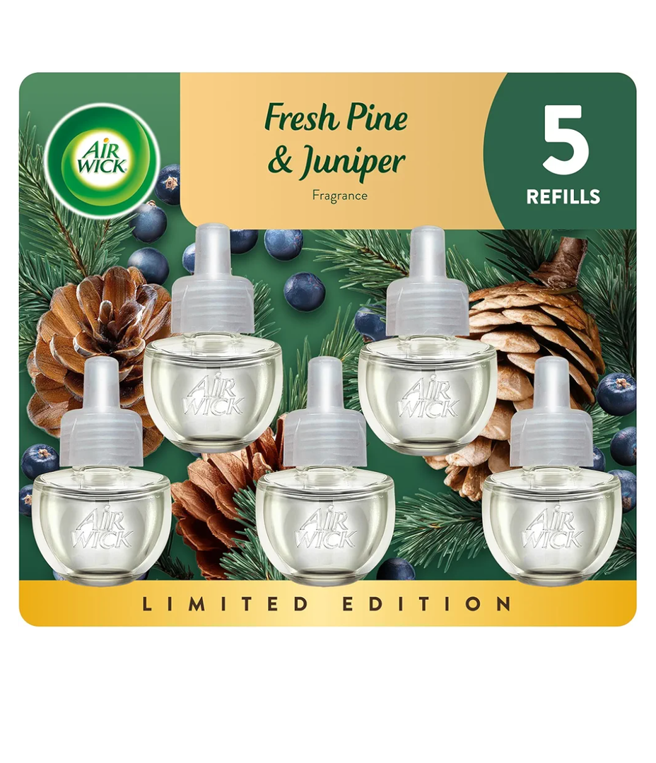 Air Wick Plug In Scented Oil Refill,Fall Scent, Fall Décor, Fresh Pine & Juniper
, 4 Refills
