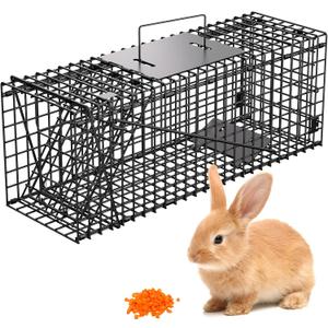 VASALAID Live Animal Trap Cage, 24 X 7 X 8 Inch Catch and Release, Foldable Humane Live Trap Cage Indoor & Outdoor for Stray Cats, Rabbits, Squirrels, Groundhogs, Woodchucks