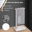 NearMoon Hand Towel Holder with Balanced Marble Base, 304 Stainless Steel Stand Towel Ring L Shape Hand Towel Rack Free-Standing Towel Bar for Bathroom Kitchen Countertop (Single Rod, Brushed Nickel)