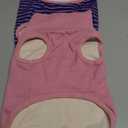 2 Pack Dog Sweater Clothes Soft Velvet Fabric Coat Dog Sweatshirt Sweaters for Small Medium Large Dogs Pullover Turtleneck Pet Puppy Clothes Cold Weather Warm Puppy Sweater (L (Back: 15.75",Chest: 19.69", 12-16 lbs), Navy Stripe+Purple)