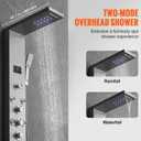 VEVOR Shower Panel, 6 Shower Modes, LED & Screen Hydroelectricity Shower Tower Panel System, Rainfall, Waterfall, 8 Massage Jets, Tub Spout, Handheld Shower, Stainless Steel Wall-Mounted Shower Set