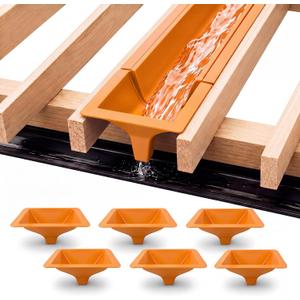 6 Pcs Under Deck Drainage System Downspout for 12"&16"Joist Spacing