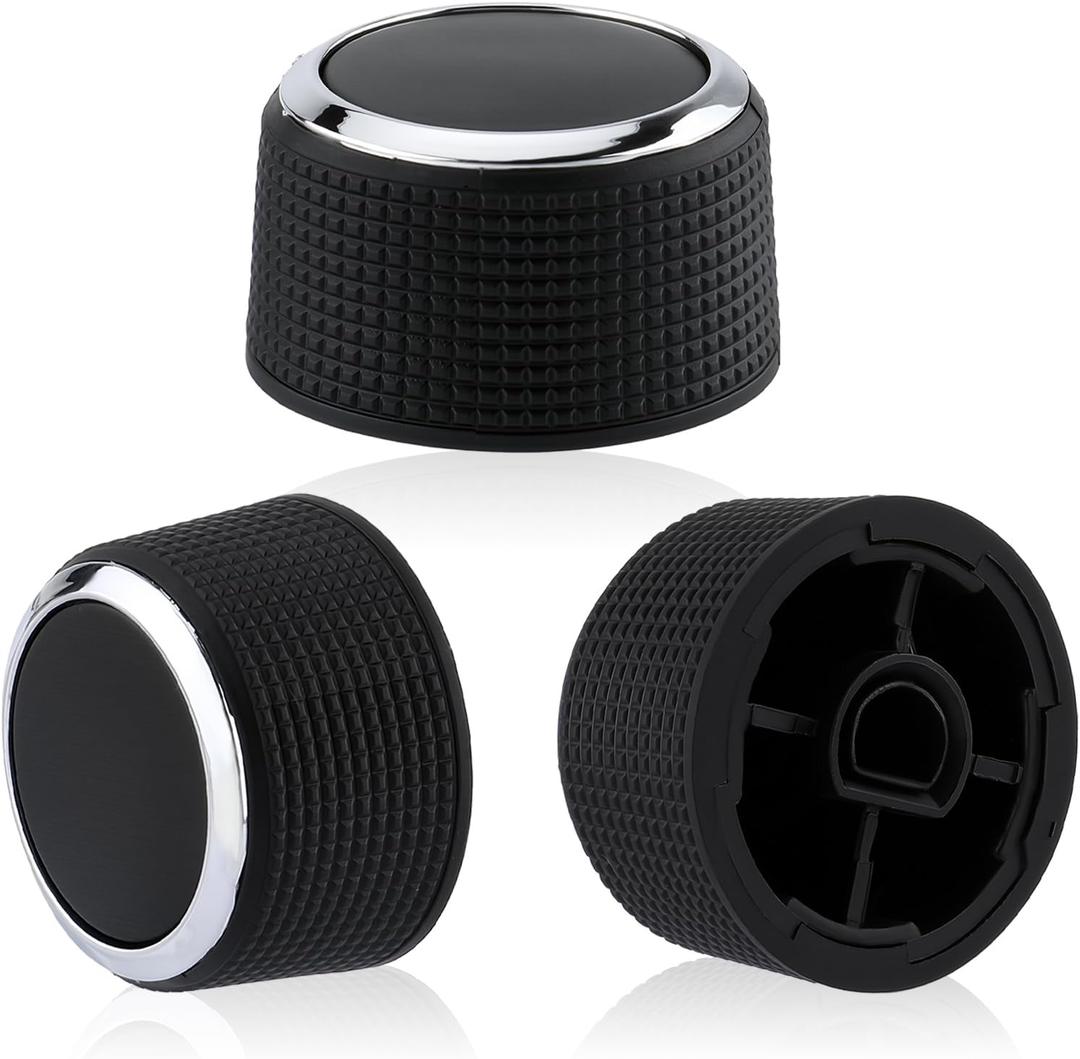 3PCS Rear Audio Radio Volume Control Knobs for Chevy Avalanche Silverado Suburban Tahoe Traverse for GMC Acadia Sierra Yukon for Cadillac Escalade for Buick Enclave Replaces 22912547
